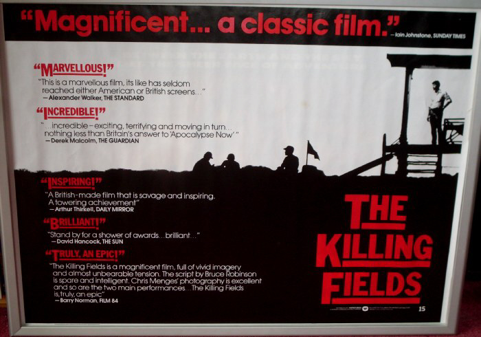 KILLING FIELDS, THE: Review UK Quad Film Poster KILLING FIELDS, THE: Review UK Quad Film Poster