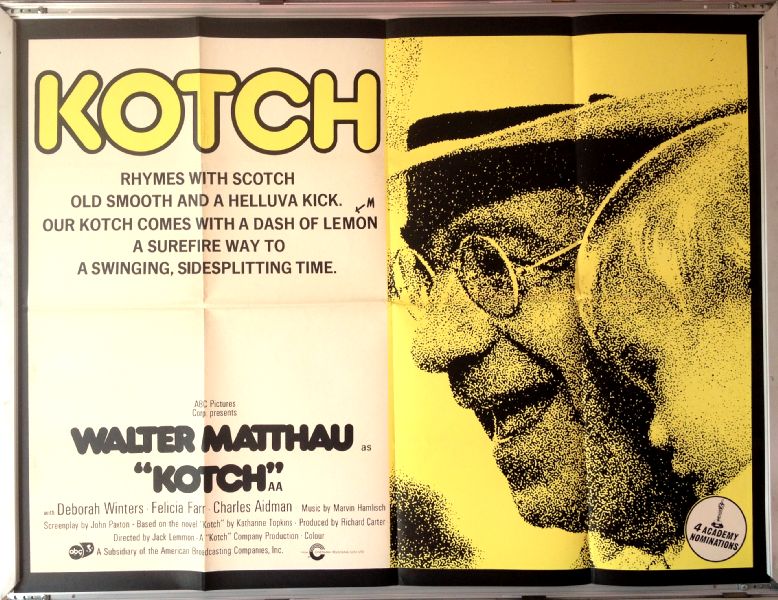 Cinema Poster: KOTCH 1971 (Quad) Walter Matthau Deborah Winters