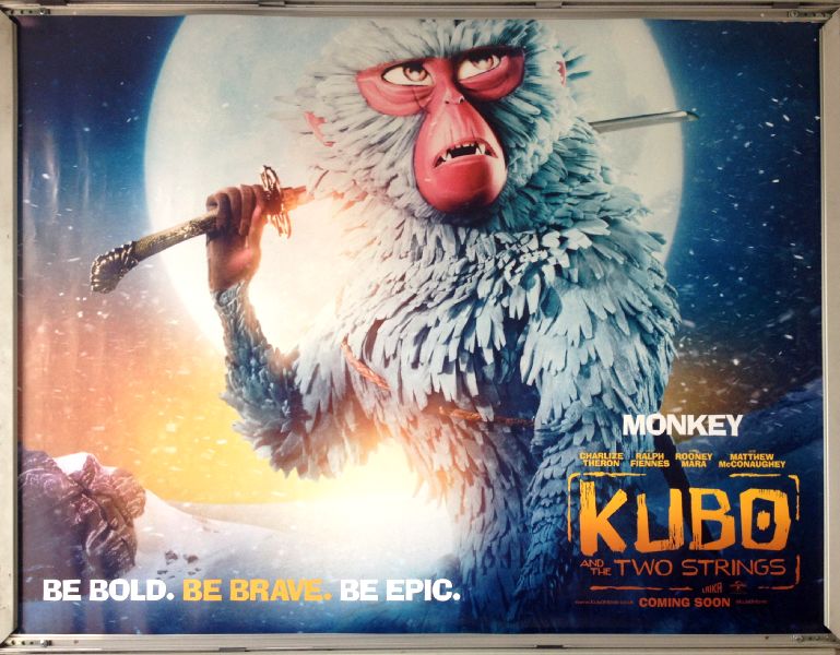 Cinema Poster: KUBO AND THE TWO STRINGS 2016 (Monkey Quad) Charlize Theron Matthew McConaughey Cinema Poster: KUBO AND THE TWO STRINGS 2016 (Monkey Quad) Charlize Theron Matthew McConaughey