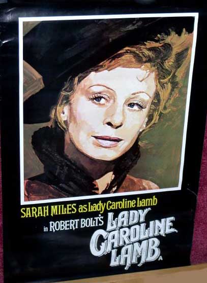 LADY CAROLINE LAMB: Sarah Miles Double Crown Film Poster LADY CAROLINE LAMB: Sarah Miles Double Crown Film Poster