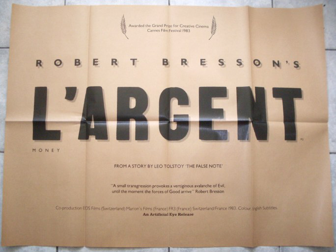 MONEY (L'ARGENT): UK Quad Film Poster MONEY (L'ARGENT): UK Quad Film Poster