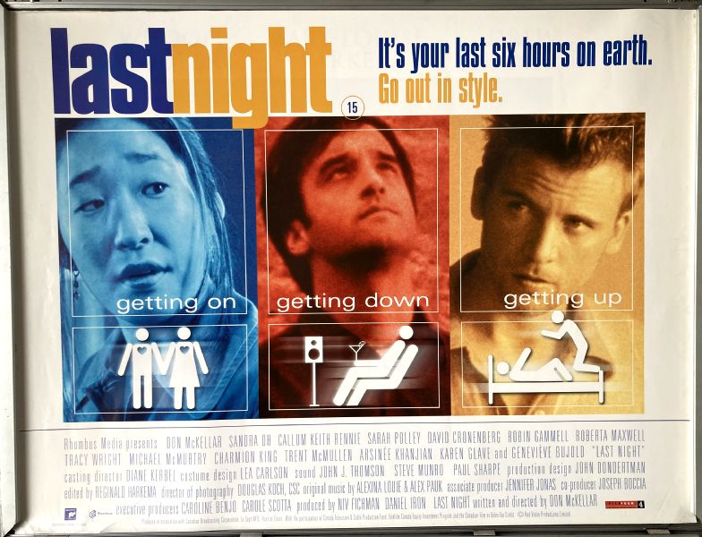 Cinema Poster: LAST NIGHT 1998 (Quad) Don McKellar Sandra Oh Cinema Poster: LAST NIGHT 1998 (Quad) Don McKellar Sandra Oh