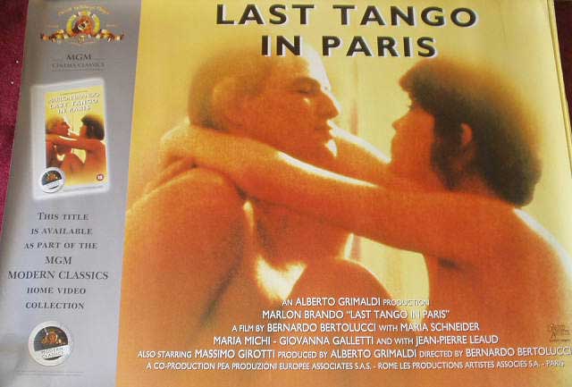 LAST TANGO IN PARIS: UK Quad Film Poster LAST TANGO IN PARIS: UK Quad Film Poster