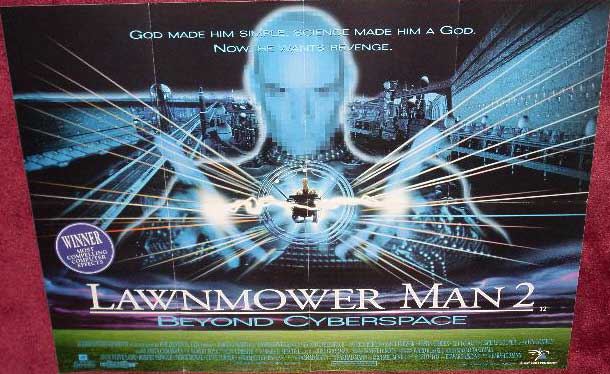 LAWNMOWER MAN 2 BEYOND CYBERSPACE: Main UK Quad Film Poster