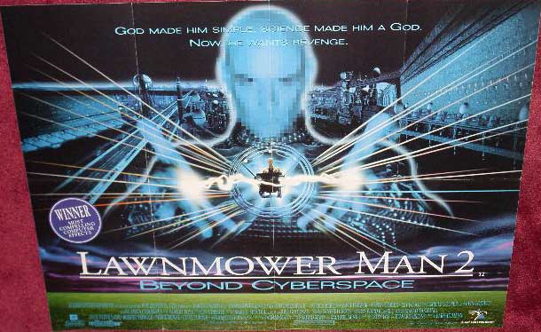 LAWNMOWER MAN 2 BEYOND CYBERSPACE: Main UK Quad Film Poster LAWNMOWER MAN 2 BEYOND CYBERSPACE: Main UK Quad Film Poster