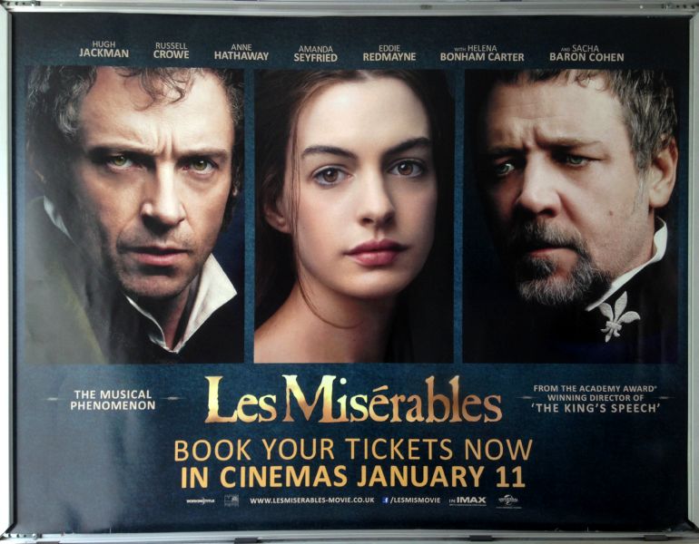 Cinema Poster: LES MISERABLES 2013 (Trio Quad) Amanda Seyfried Hugh Jackman Cinema Poster: LES MISERABLES 2013 (Trio Quad) Amanda Seyfried Hugh Jackman