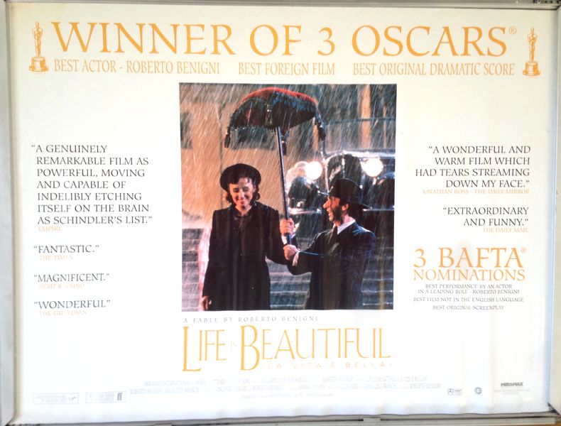 Cinema Poster: LIFE IS BEAUTIFUL aka La vita è bella 1997 (Quad) Roberto Benigni