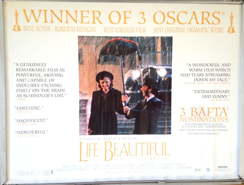 Cinema Poster: LIFE IS BEAUTIFUL aka La vita è bella 1997 (Quad) Roberto Benigni Cinema Poster: LIFE IS BEAUTIFUL aka La vita è bella 1997 (Quad) Roberto Benigni