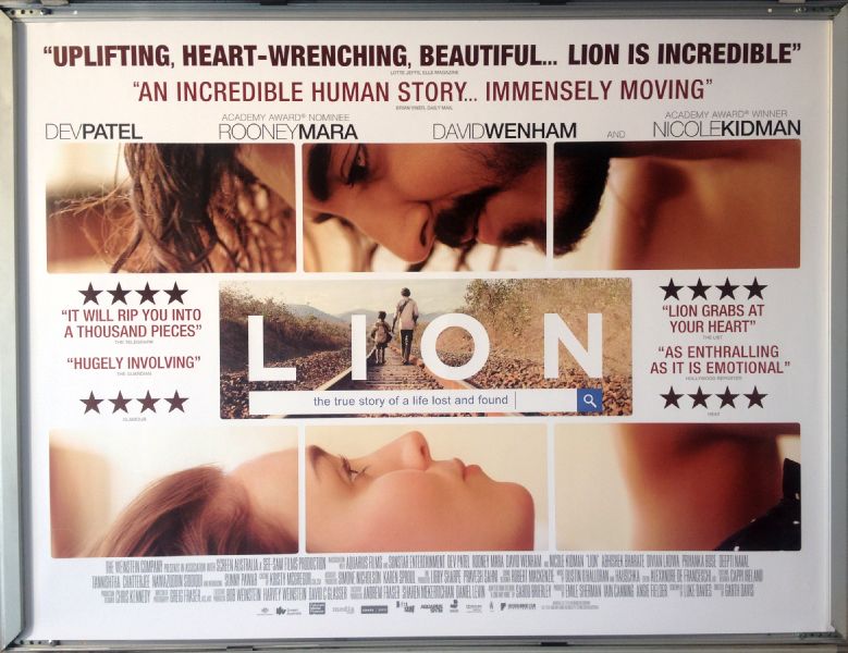 Cinema Poster: LION 2017 (Main Quad) Dev Patel Nicole Kidman Rooney Mara