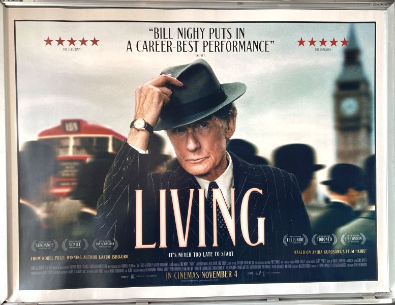 Cinema Poster: LIVING 2022 (Quad) Bill Nighy Aimee Lou Wood Alex Sharp Cinema Poster: LIVING 2022 (Quad) Bill Nighy Aimee Lou Wood Alex Sharp