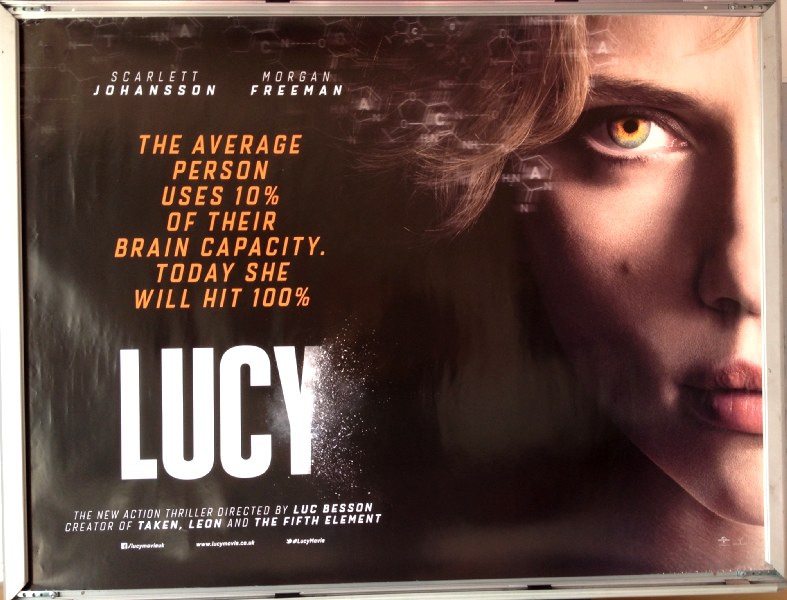 Cinema Poster: LUCY 2014 (Quad) Scarlett Johansson Morgan Freeman Min-sik Choi
