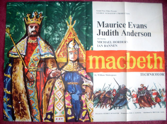 Ciinema Poster: MACBETH 1960 (Quad) Maurice Evans Judith Anderson Michael Hordern