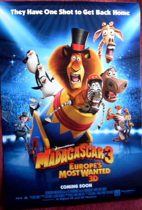 MADAGASCAR 3 EUROPE'S MOST WANTED: Main One Sheet Film Poster