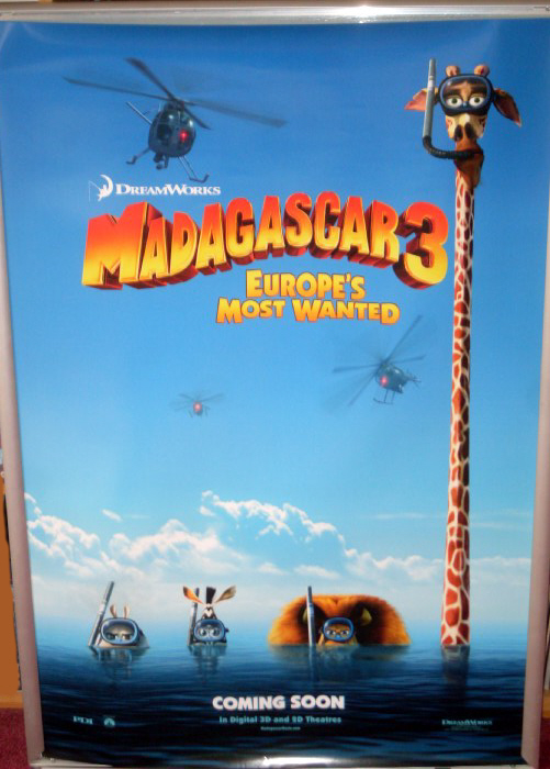 MADAGASCAR 3 EUROPE'S MOST WANTED: Advance One Sheet Film Poster