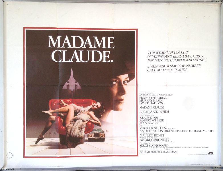 Cinema Poster: MADAME CLAUDE 1977 (Quad) Françoise Fabian Murray Head Cinema Poster: MADAME CLAUDE 1977 (Quad) Françoise Fabian Murray Head