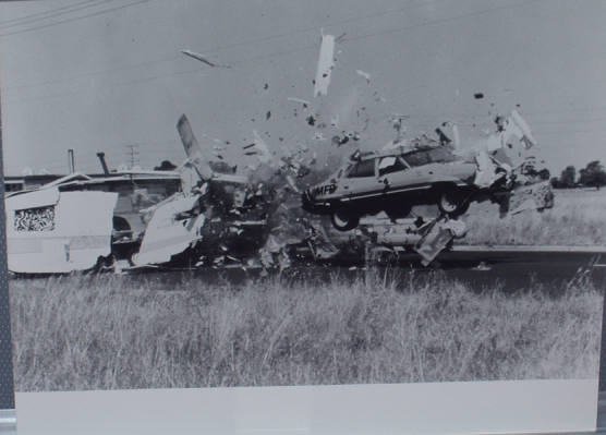 MAD MAX: B/W Still - Car Ploughs Through