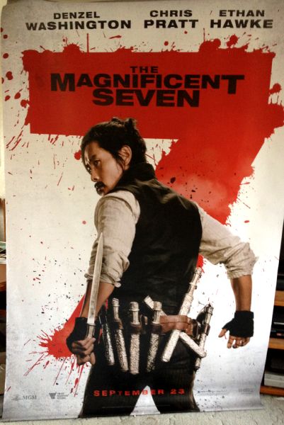 Cinema Banner: MAGNIFICENT SEVEN, THE 2016 (Billy Rocks) Denzel Washington Byung-hun Lee