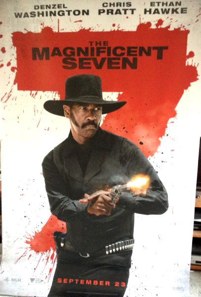 Cinema Banner: MAGNIFICENT SEVEN, THE 2016 (Chisholm) Denzel Washington Chris Pratt