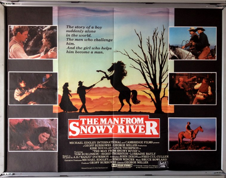 Cinema Poster: MAN FROM SNOWY RIVER, THE 1982 (Quad) Kirk Douglas Tom Burlinson Cinema Poster: MAN FROM SNOWY RIVER, THE 1982 (Quad) Kirk Douglas Tom Burlinson