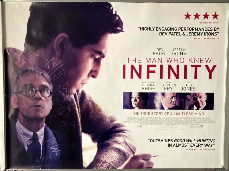 Cinema Poster: MAN WHO KNEW INFINITY, THE 2016 (Quad) Dev Patel Jeremy Irons Malcolm Sinclair 