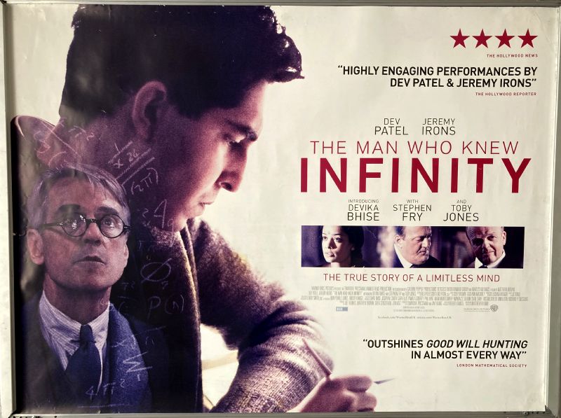 Cinema Poster: MAN WHO KNEW INFINITY, THE 2016 (Quad) Dev Patel Jeremy Irons Malcolm Sinclair Cinema Poster: MAN WHO KNEW INFINITY, THE 2016 (Quad) Dev Patel Jeremy Irons Malcolm Sinclair