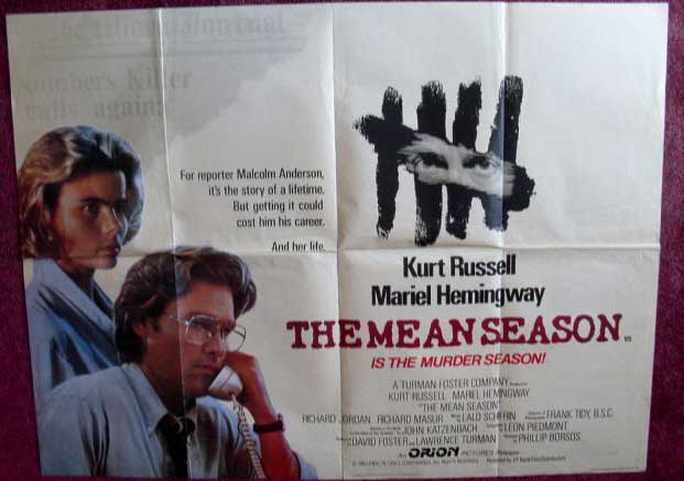 MEAN SEASON, THE: UK Quad Film Poster MEAN SEASON, THE: UK Quad Film Poster