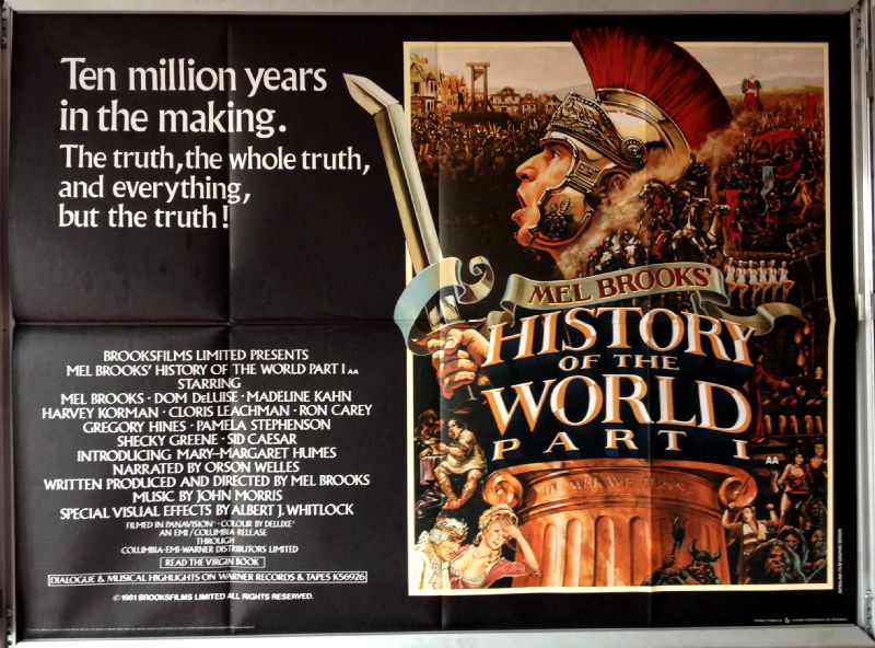 Cinema Poster: MEL BROOKS' HISTORY OF THE WORLD PART I 1981 (Quad) Madeline Kahn Cinema Poster: MEL BROOKS' HISTORY OF THE WORLD PART I 1981 (Quad) Madeline Kahn