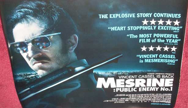 MESRINE PUBLIC ENEMY NO. 1: UK Quad Film Poster MESRINE PUBLIC ENEMY NO. 1: UK Quad Film Poster