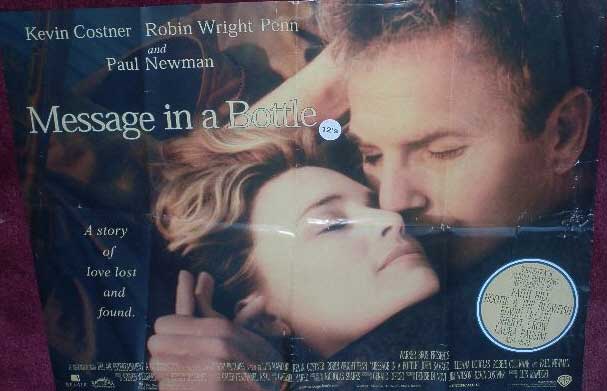 MESSAGE IN A BOTTLE: UK Quad Film Poster MESSAGE IN A BOTTLE: UK Quad Film Poster