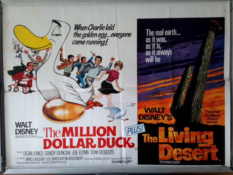 Cinema Poster: MILLION DOLLAR DUCK / THE LIVING DESERT 1971 (Quad) Dean Jones