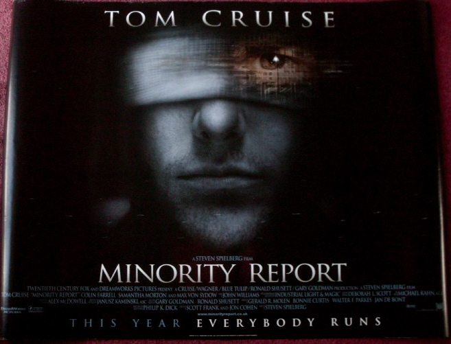 MINORITY REPORT: Advance UK Quad Film Poster MINORITY REPORT: Advance UK Quad Film Poster