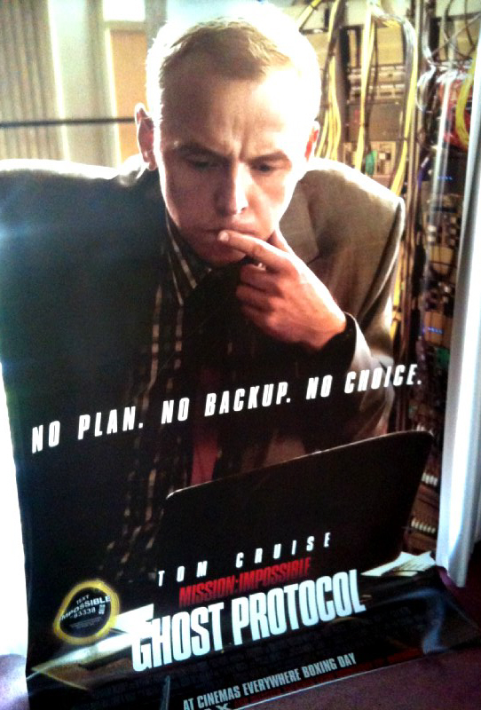 MISSION IMPOSSIBLE GHOST PROTOCOL: Benji Dunn/Simon Pegg Cinema Banner MISSION IMPOSSIBLE GHOST PROTOCOL: Benji Dunn/Simon Pegg Cinema Banner