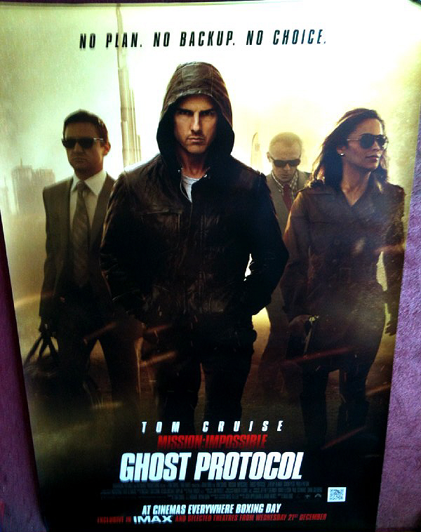 MISSION IMPOSSIBLE GHOST PROTOCOL: Bus Shelter Film Poster MISSION IMPOSSIBLE GHOST PROTOCOL: Bus Shelter Film Poster