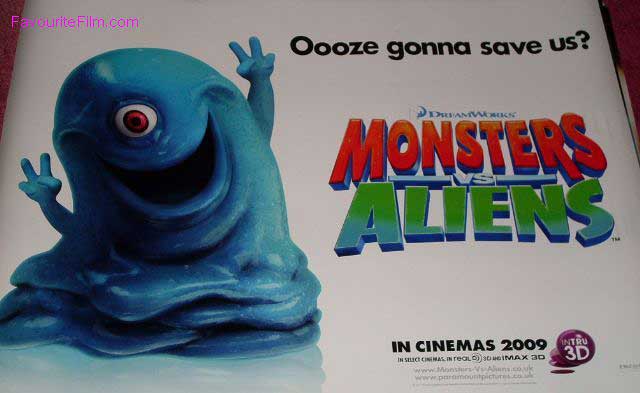 MONSTERS VS ALIENS: Advance UK Quad Film Poster MONSTERS VS ALIENS: Advance UK Quad Film Poster