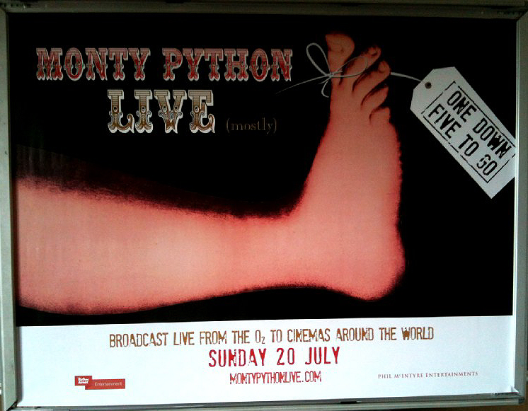 MONTY PYTHON LIVE (MOSTLY): 'Foot' UK Quad Film Poster MONTY PYTHON LIVE (MOSTLY): 'Foot' UK Quad Film Poster