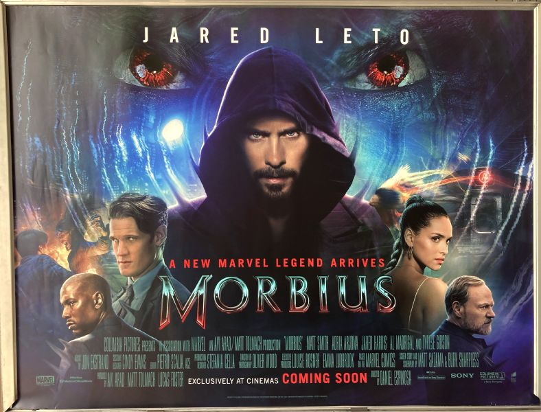 Cinema Poster: MORBIUS 2022 (Main Quad) Marvel Jared Leto Matt Smith Adria Arjona