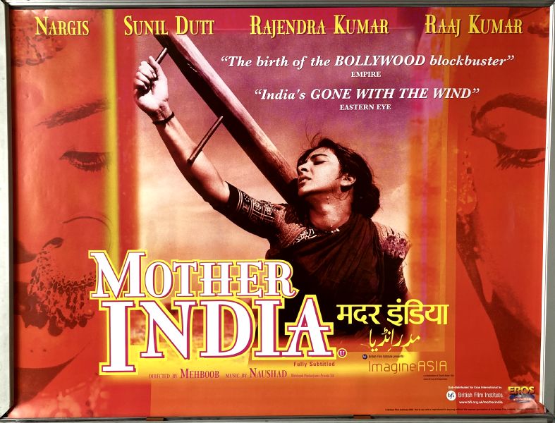 Cinema Poster: MOTHER INDIA 1957 (2002 BFI Rerelease Quad) Nargis Sunil Dutt