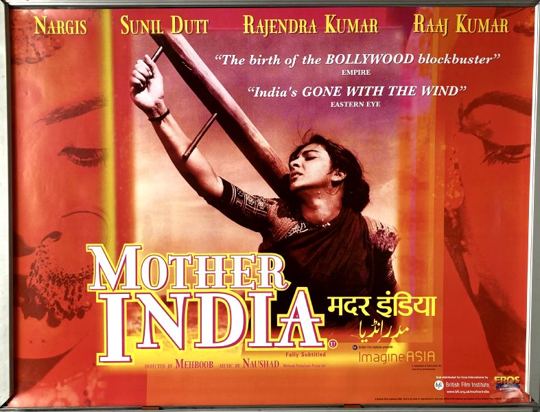 Cinema Poster: MOTHER INDIA 1957 (2002 BFI Rerelease Quad) Nargis Sunil Dutt Cinema Poster: MOTHER INDIA 1957 (2002 BFI Rerelease Quad) Nargis Sunil Dutt