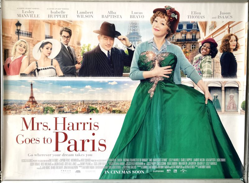 Cinema Poster: MRS HARRIS GOES TO PARIS 2022 (Quad) Lesley Manville Isabelle Huppert