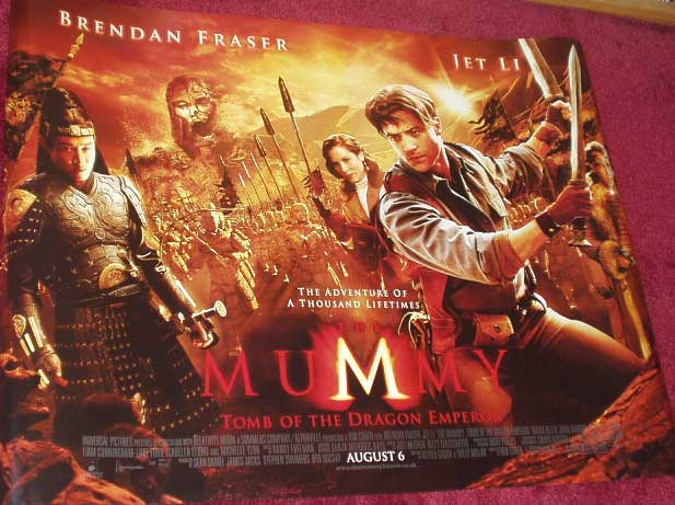MUMMY TOMB OF THE DRAGON EMPEROR: Main UK Quad Film Poster MUMMY TOMB OF THE DRAGON EMPEROR: Main UK Quad Film Poster