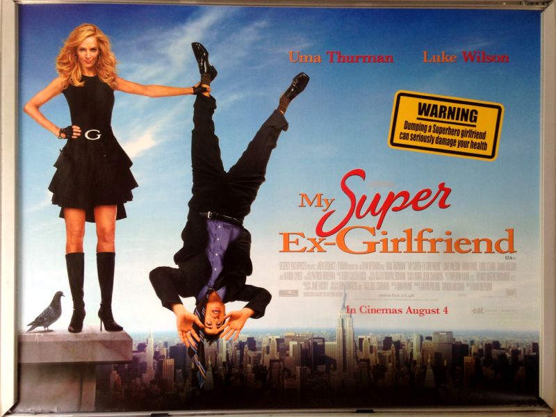 Cinema Poster: MY SUPER EX-GIRLFRIEND 2006 (Quad) Uma Thurman Eddie Izzard Cinema Poster: MY SUPER EX-GIRLFRIEND 2006 (Quad) Uma Thurman Eddie Izzard