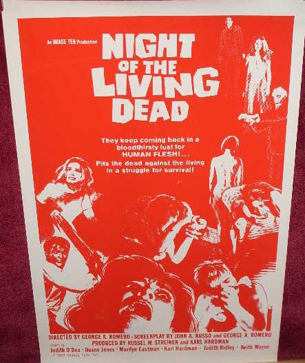 NIGHT OF THE LIVING DEAD: Rerelease One Sheet Film Poster