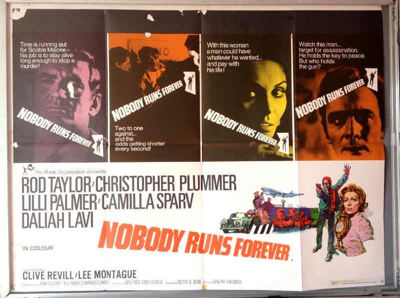 Cinema Poster: NOBODY RUNS FOREVER 1968 (Quad) Rod Taylor Christopher Plummer