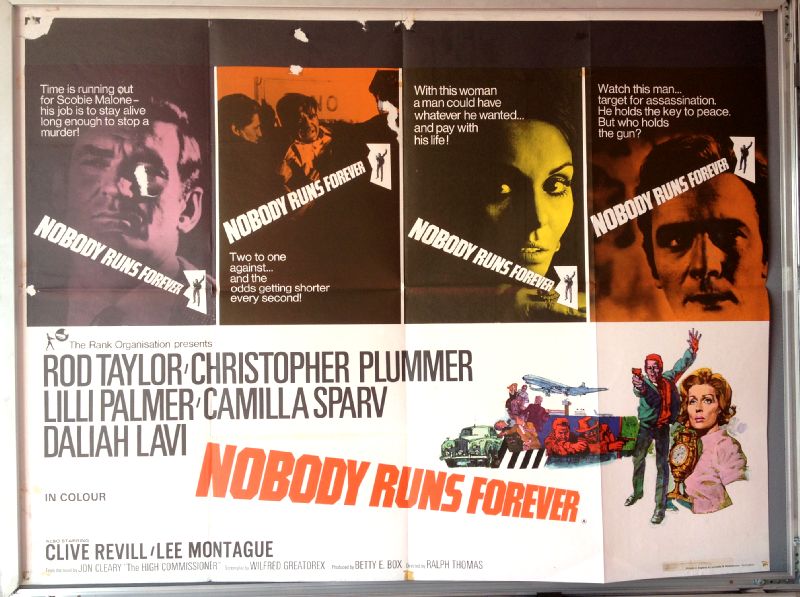 Cinema Poster: NOBODY RUNS FOREVER 1968 (Quad) Rod Taylor Christopher Plummer Cinema Poster: NOBODY RUNS FOREVER 1968 (Quad) Rod Taylor Christopher Plummer