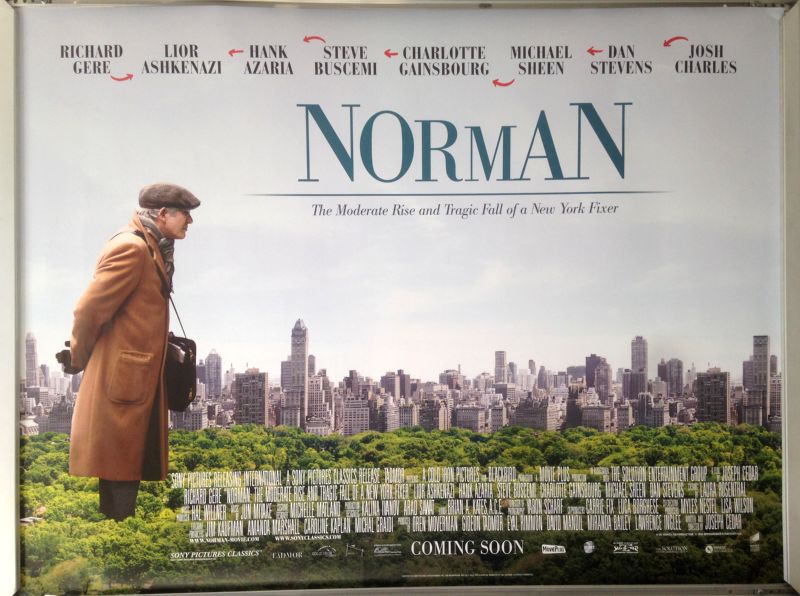 Cinema Poster: NORMAN 2017 (Quad) Richard Gere Lior Ashkenazi Michael Sheen 