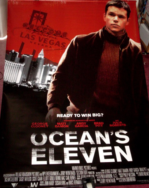 OCEAN'S ELEVEN: Linus Caldwell/Matt Damon Cinema Banner OCEAN'S ELEVEN: Linus Caldwell/Matt Damon Cinema Banner