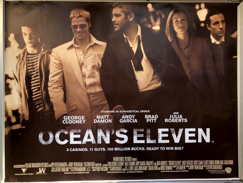 Cinema Poster: OCEAN'S ELEVEN 2001 (Quad) George Clooney Bernie Mac Brad Pitt