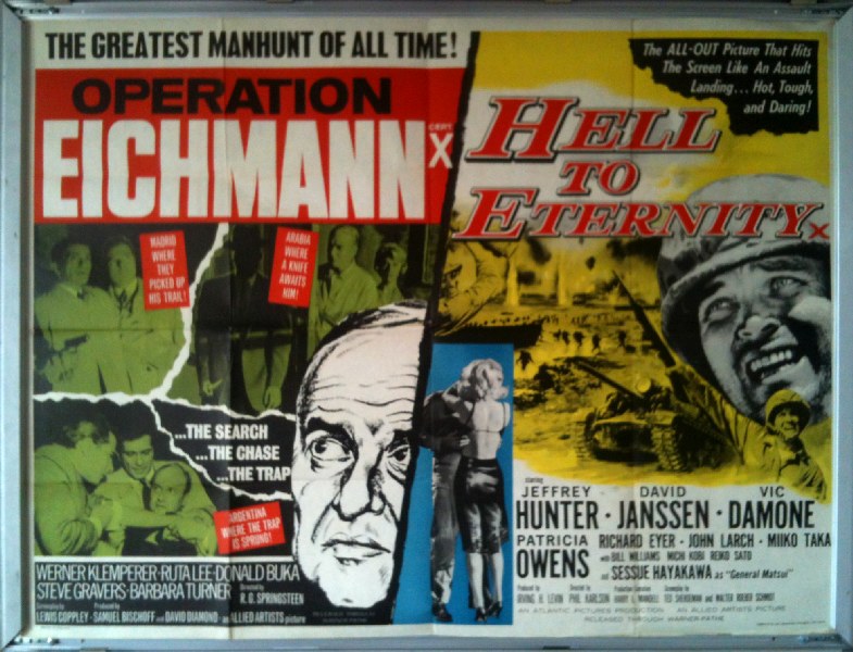 Cinema Poster: OPERATION EICHMANN/HELL TO ETERNITY 1962 (QUAD) David Janssen