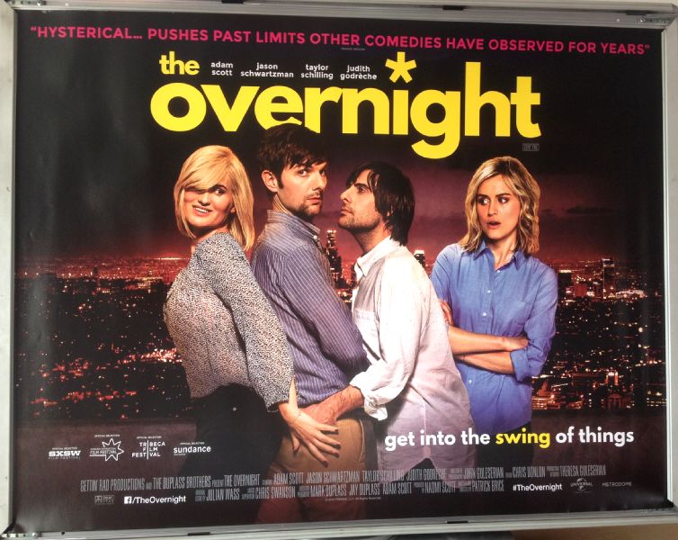 Cinema Poster: OVERNIGHT, THE 2015 (Quad) Jason Schwartzman Taylor Schilling