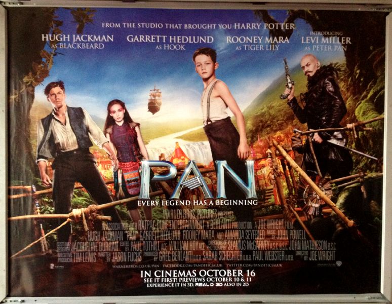 Cinema Poster: PAN 2015 (Main Quad) Hugh Jackman Garrett Hedlund Rooney Mara